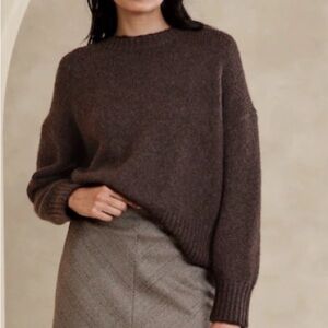 Banana republic Mona cotton wool sweater - petite small- cabin brown